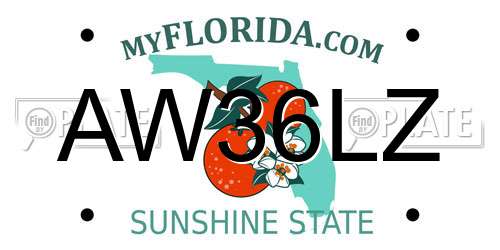 AW36LZ Florida License Plate