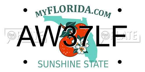 AW37LF Florida License Plate