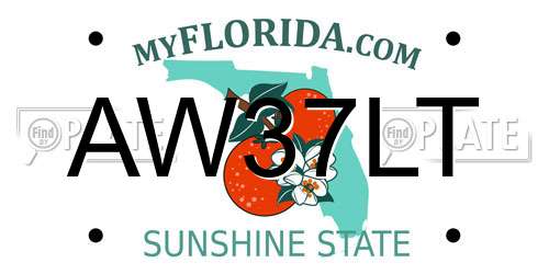 AW37LT Florida License Plate