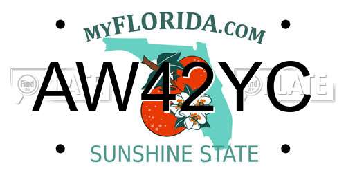AW42YC Florida License Plate