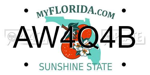 AW4Q4B Florida License Plate