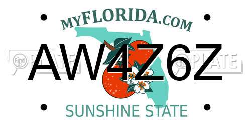 AW4Z6Z Florida License Plate