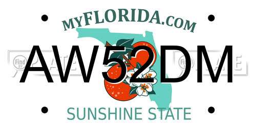 AW52DM Florida License Plate