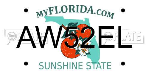 AW52EL Florida License Plate