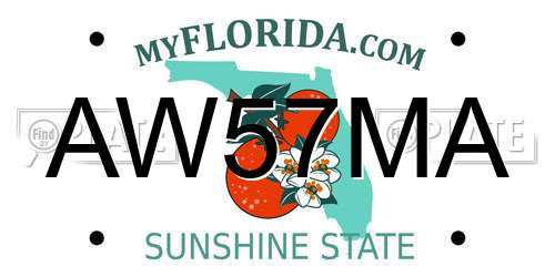 AW57MA Florida License Plate