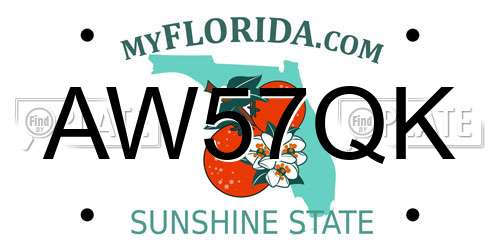 AW57QK Florida License Plate