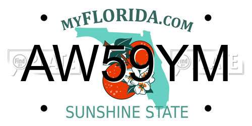 AW59YM Florida License Plate