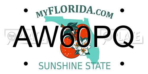 AW60PQ Florida License Plate