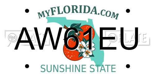 AW61EU Florida License Plate