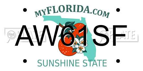 AW61SF Florida License Plate