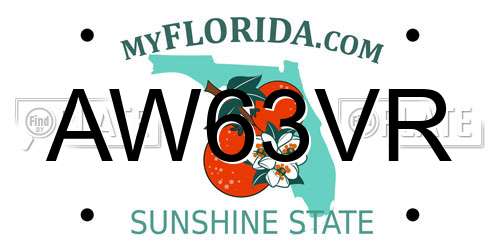 AW63VR Florida License Plate