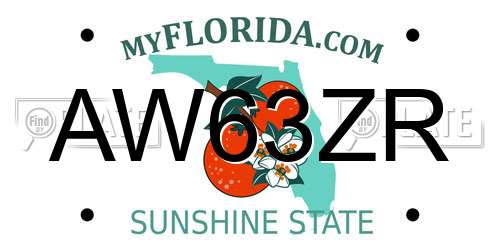 AW63ZR Florida License Plate
