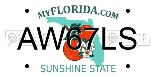 AW67LS Florida License Plate