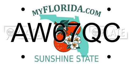 AW67QC Florida License Plate