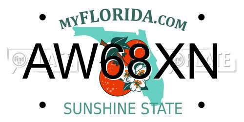 AW68XN Florida License Plate