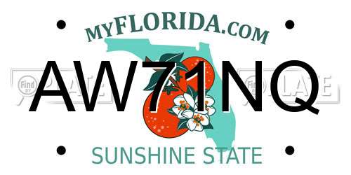 AW71NQ Florida License Plate