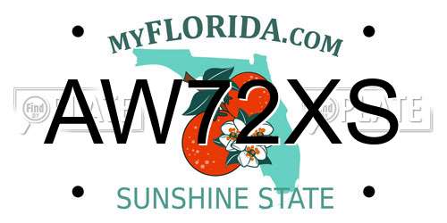 AW72XS Florida License Plate