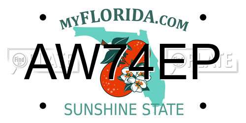 AW74EP Florida License Plate
