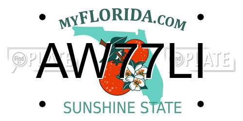 AW77LI Florida License Plate