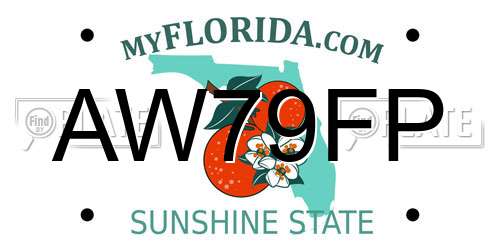 AW79FP Florida License Plate