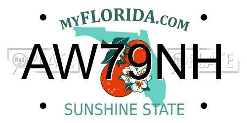AW79NH Florida License Plate
