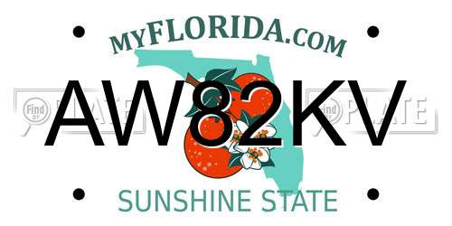 AW82KV Florida License Plate