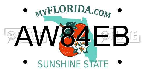 AW84EB Florida License Plate