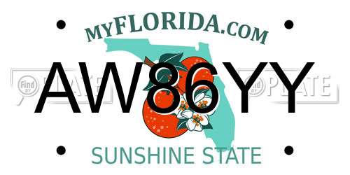 AW86YY Florida License Plate