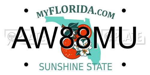 AW88MU Florida License Plate