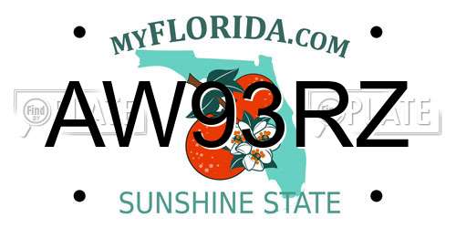 AW93RZ Florida License Plate