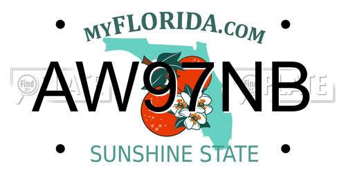 AW97NB Florida License Plate