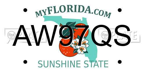AW97QS Florida License Plate