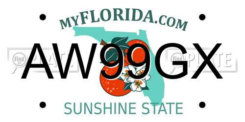 AW99GX Florida License Plate