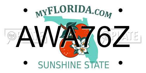 AWA76Z Florida License Plate
