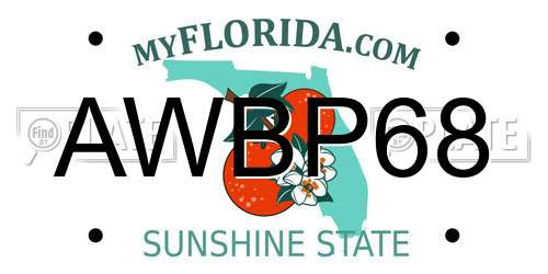 AWBP68 Florida License Plate