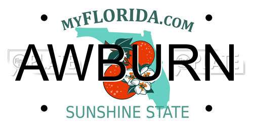 AWBURN Florida License Plate