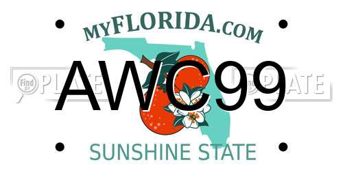 AWC99 Florida License Plate