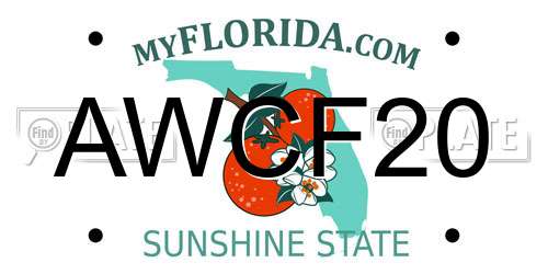 AWCF20 Florida License Plate