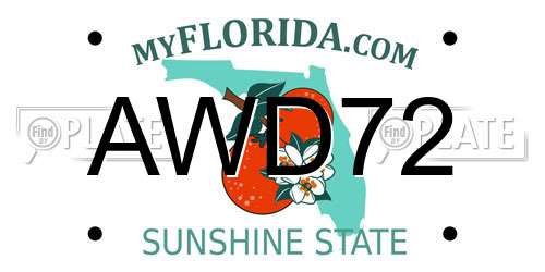 AWD72 Florida License Plate