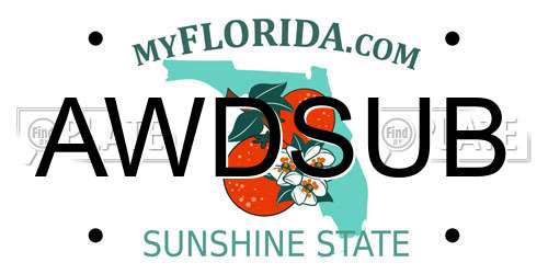 AWDSUB Florida License Plate