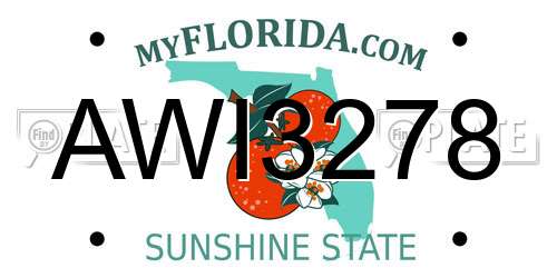 AWI3278 Florida License Plate