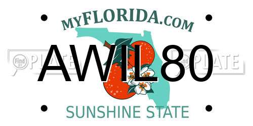 AWIL80 Florida License Plate