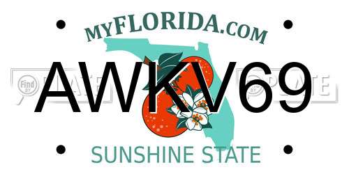 AWKV69 Florida License Plate