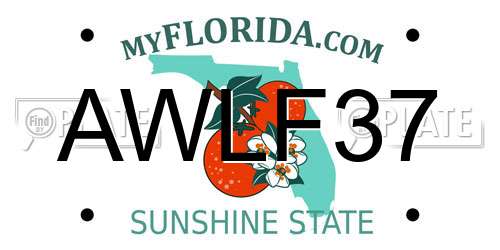AWLF37 Florida License Plate