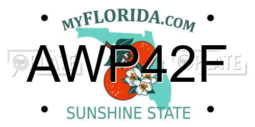 AWP42F Florida License Plate