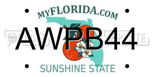 AWPB44 Florida License Plate