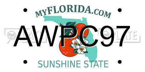 AWPC97 Florida License Plate
