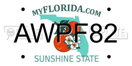 AWPF82 Florida License Plate