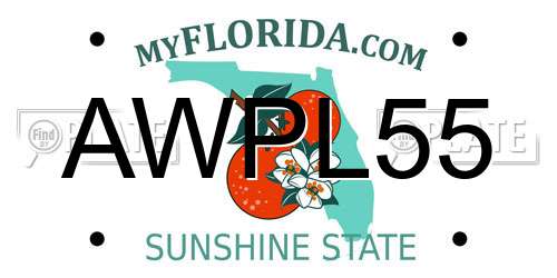 AWPL55 Florida License Plate