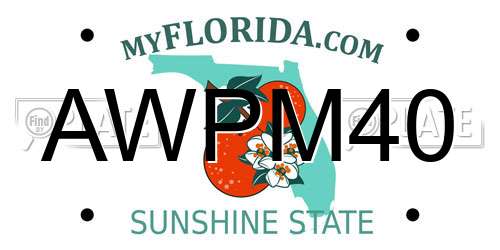 AWPM40 Florida License Plate